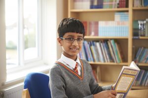 student reading