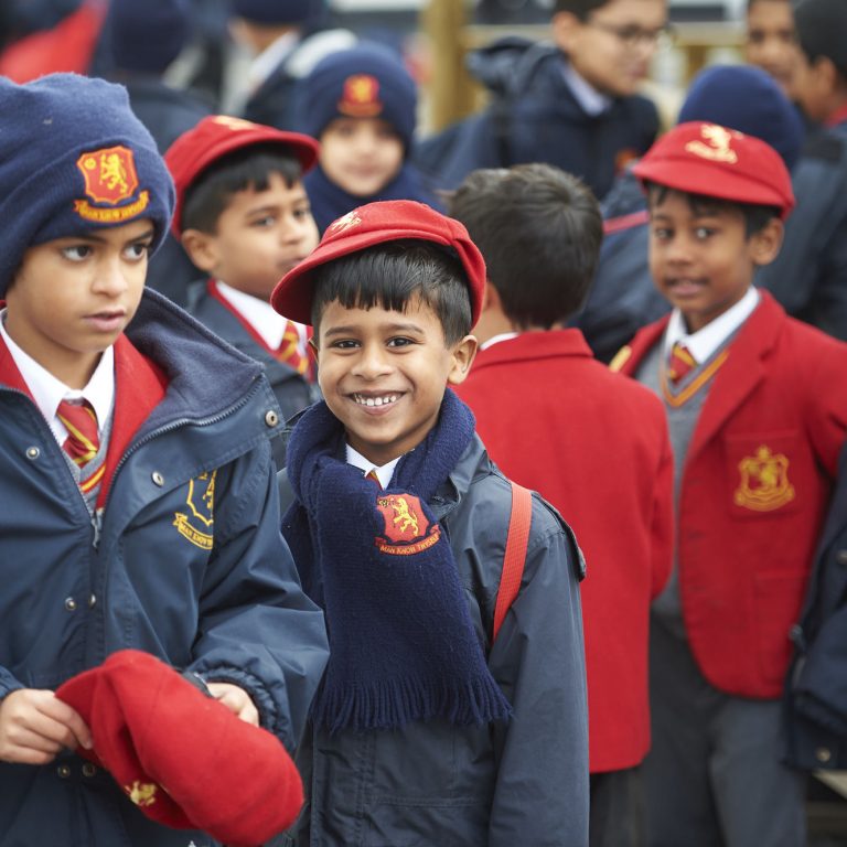students in winter uniform