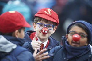 students wearing red noses